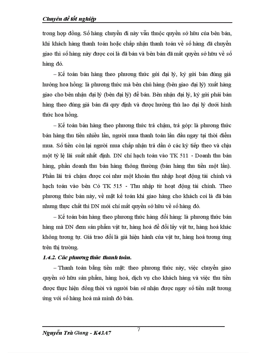 image for page Bán hàng và xác định kết quả kinh doanh cuả ĐN tư nhân thực phẩm Minh Đức