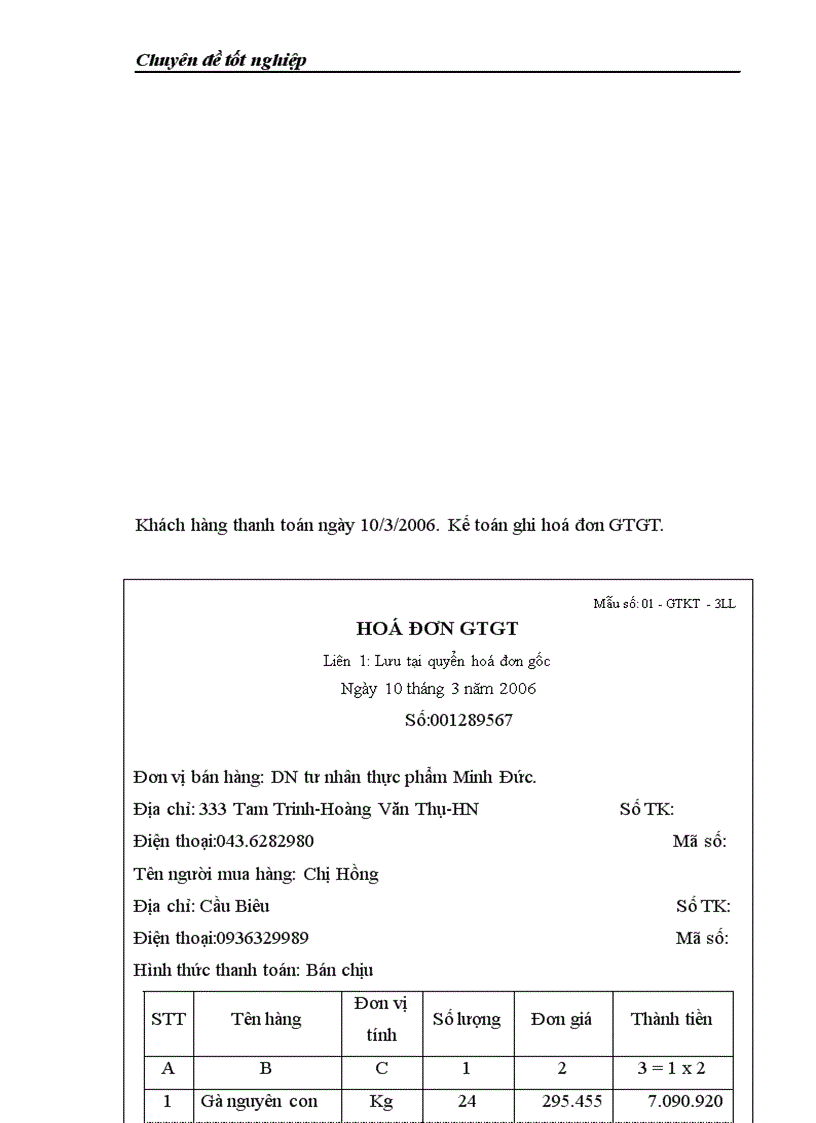 image for page Bán hàng và xác định kết quả kinh doanh cuả ĐN tư nhân thực phẩm Minh Đức