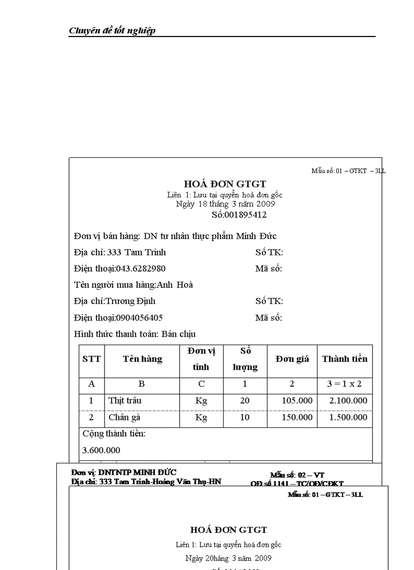 image for page Bán hàng và xác định kết quả kinh doanh cuả ĐN tư nhân thực phẩm Minh Đức