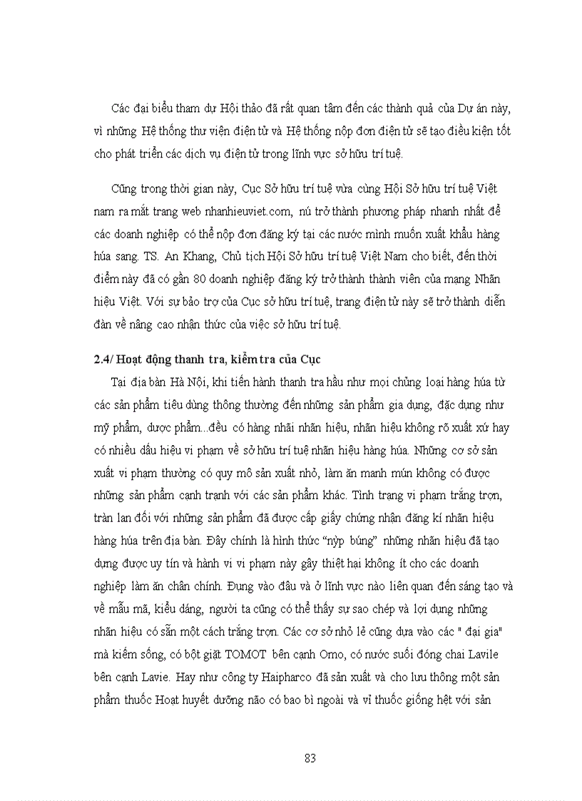 image for page Quản lý nhà nước đối với sở hữu trí tuệ nhãn hiệu hàng hóa của Cục Sở hữu trí tuệ Việt Nam (National office of intellectual property of Viêt Nam) tại địa bàn Hà Nội