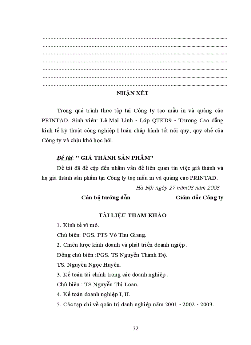 image for page Thực trạng và giải pháp nâng cao hiệu quả kinh doanh và giảm Giá thành sản phẩm tại Công ty in và quảng cáo PRINTAD