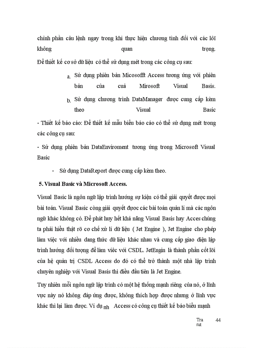 image for page Thiết kế tổng thể chương trình và tổ chức CSDL