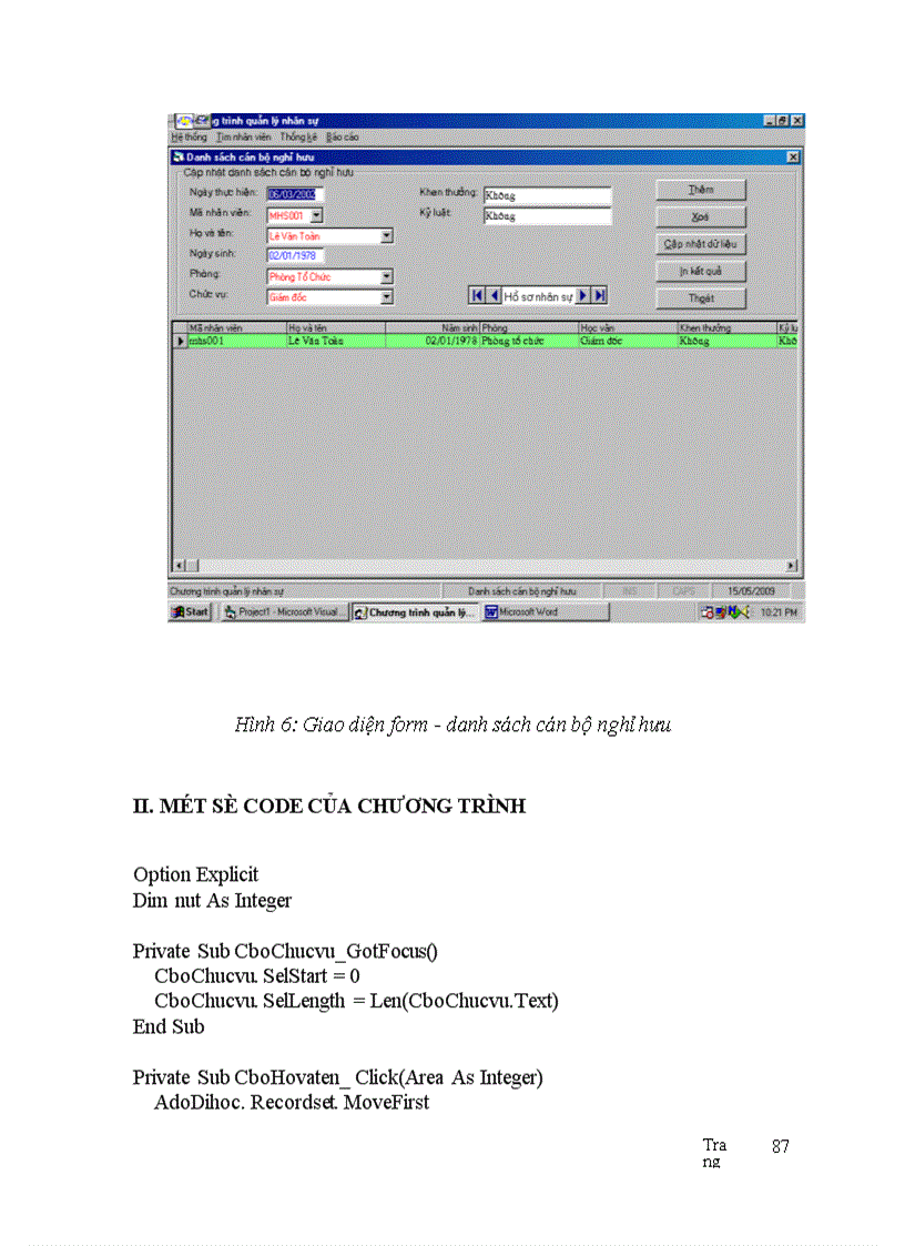 image for page Thiết kế tổng thể chương trình và tổ chức CSDL