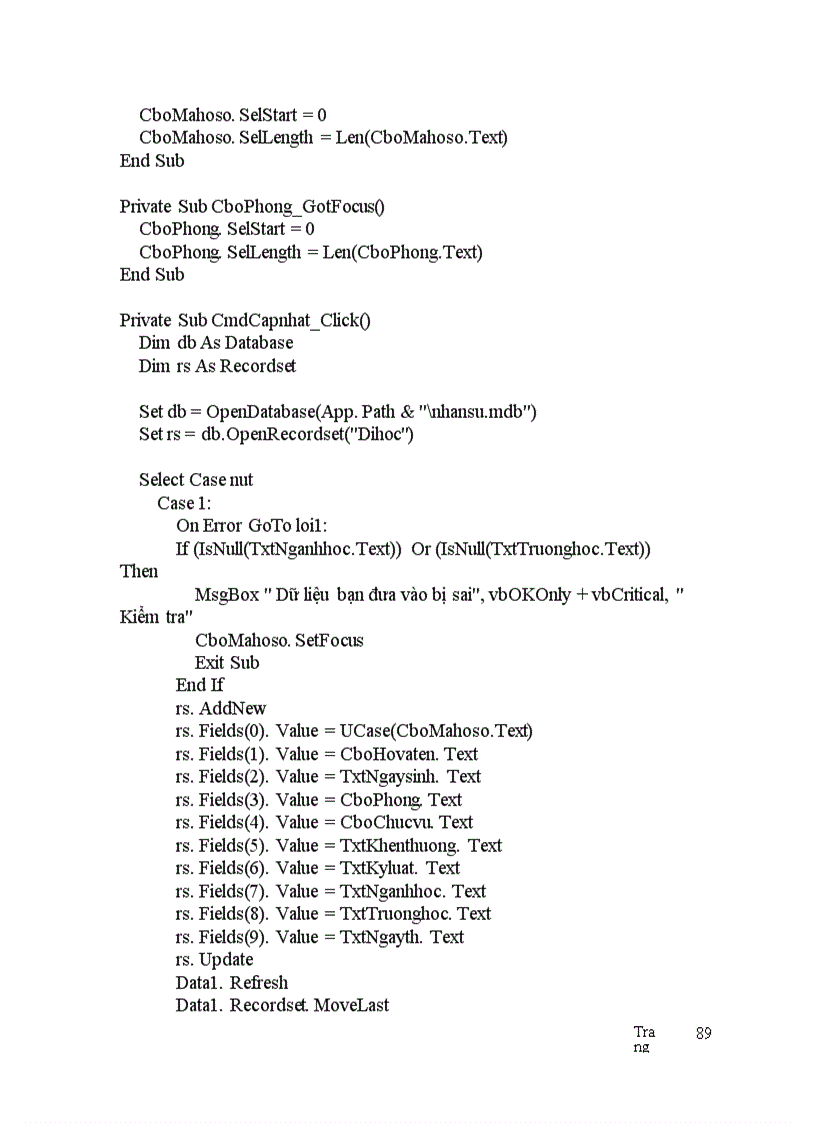 image for page Thiết kế tổng thể chương trình và tổ chức CSDL