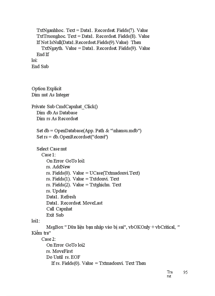 image for page Thiết kế tổng thể chương trình và tổ chức CSDL