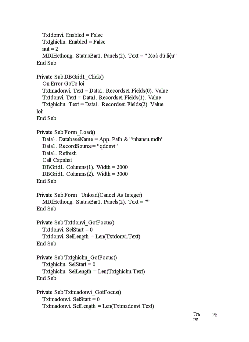 image for page Thiết kế tổng thể chương trình và tổ chức CSDL