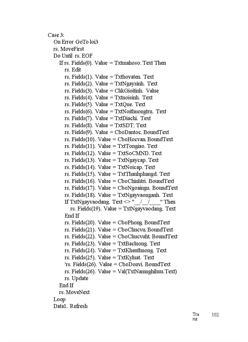 image for page Thiết kế tổng thể chương trình và tổ chức CSDL