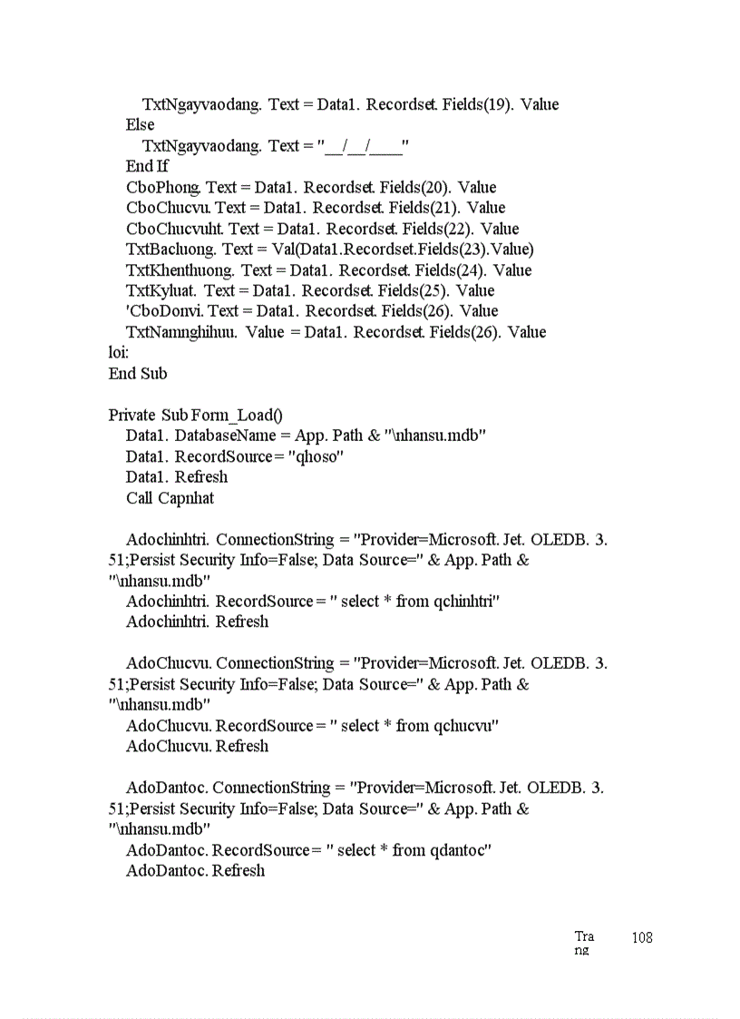 image for page Thiết kế tổng thể chương trình và tổ chức CSDL