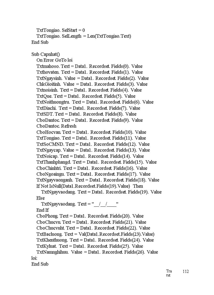 image for page Thiết kế tổng thể chương trình và tổ chức CSDL