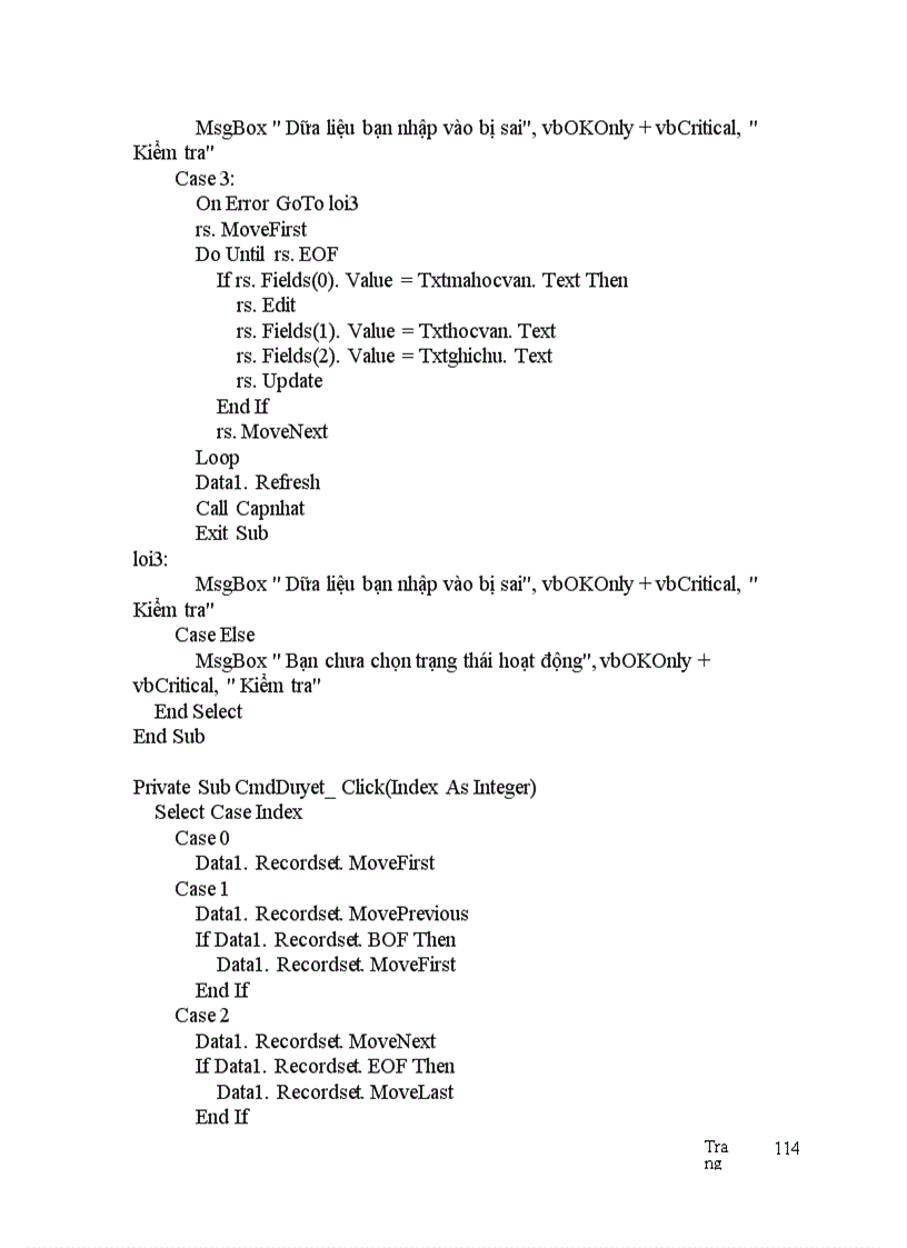 image for page Thiết kế tổng thể chương trình và tổ chức CSDL