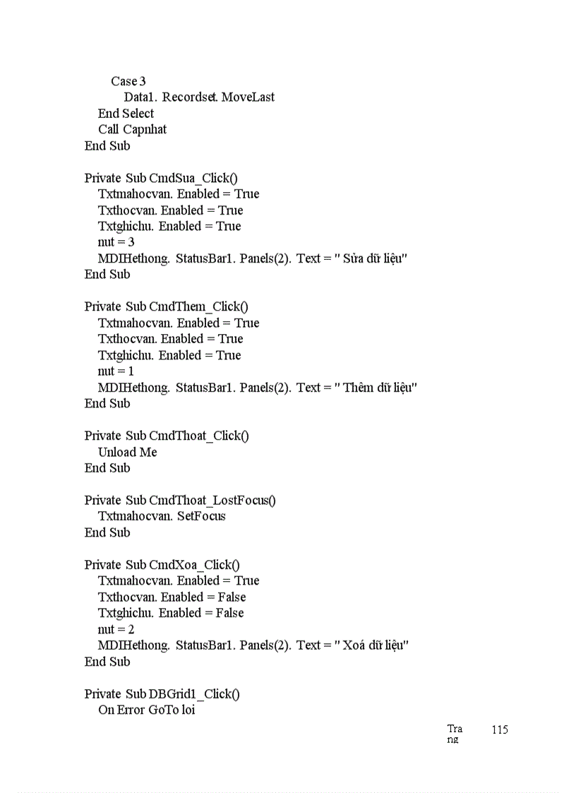 image for page Thiết kế tổng thể chương trình và tổ chức CSDL