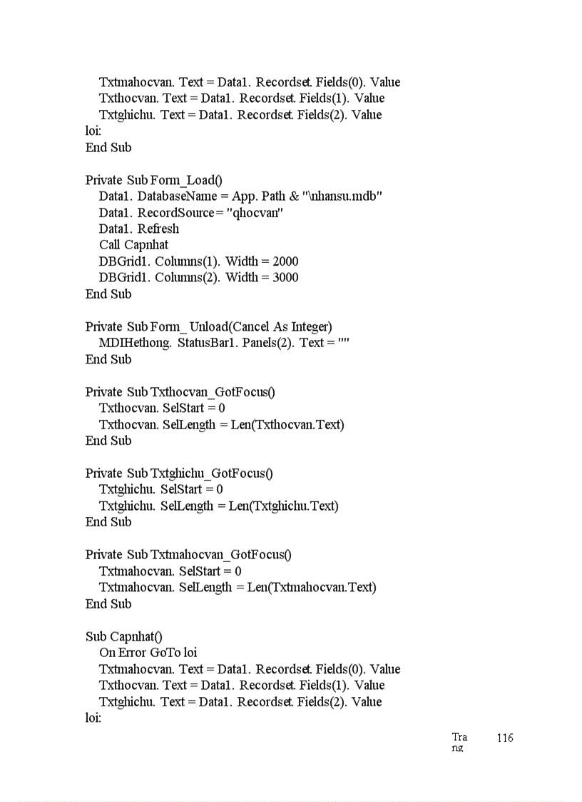 image for page Thiết kế tổng thể chương trình và tổ chức CSDL