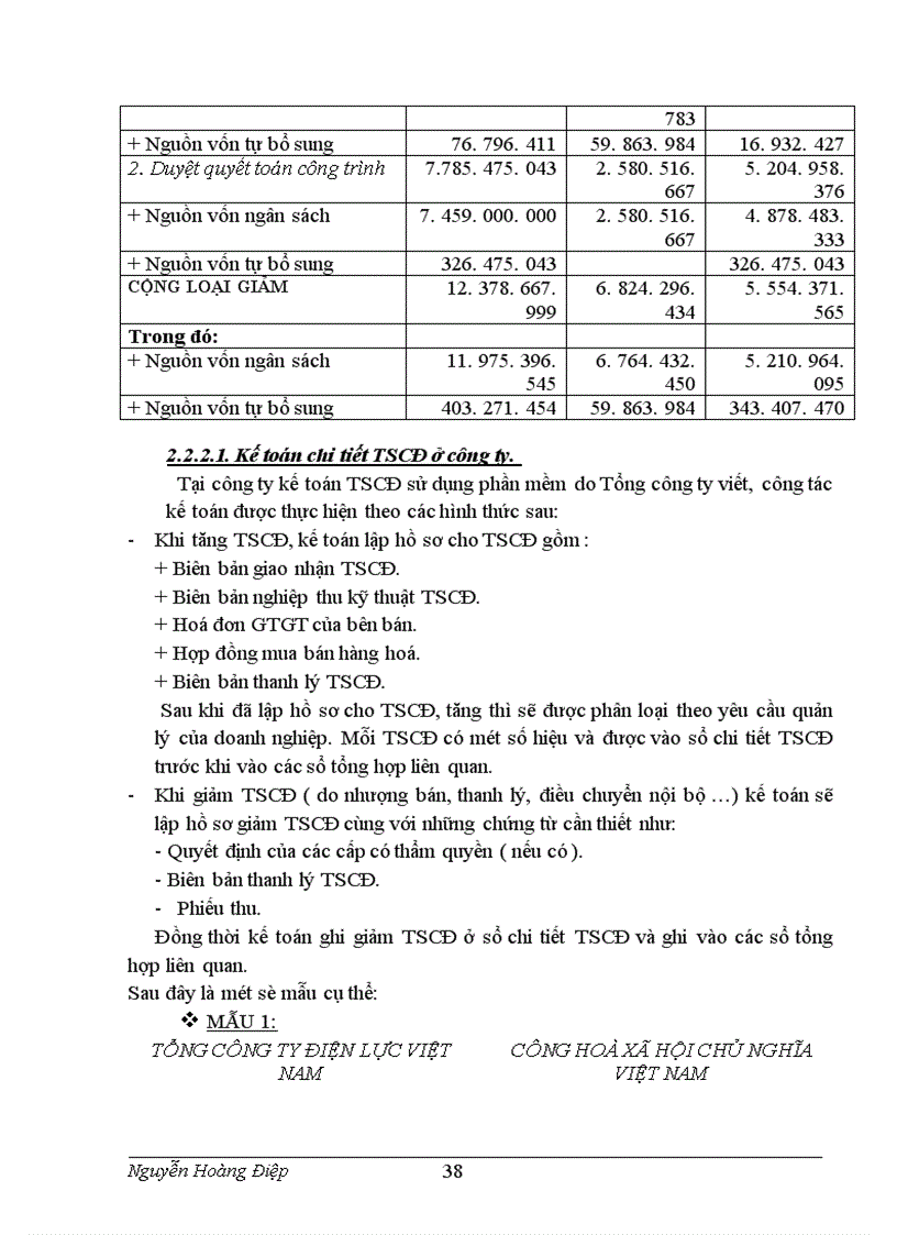 image for page Kế toán TSCĐ và phân tích tình hình trang bị và sử dụng TSCĐ trong công ty Điện lực TP Hà Nội