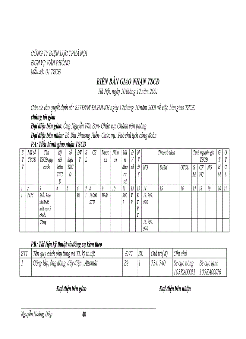 image for page Kế toán TSCĐ và phân tích tình hình trang bị và sử dụng TSCĐ trong công ty Điện lực TP Hà Nội