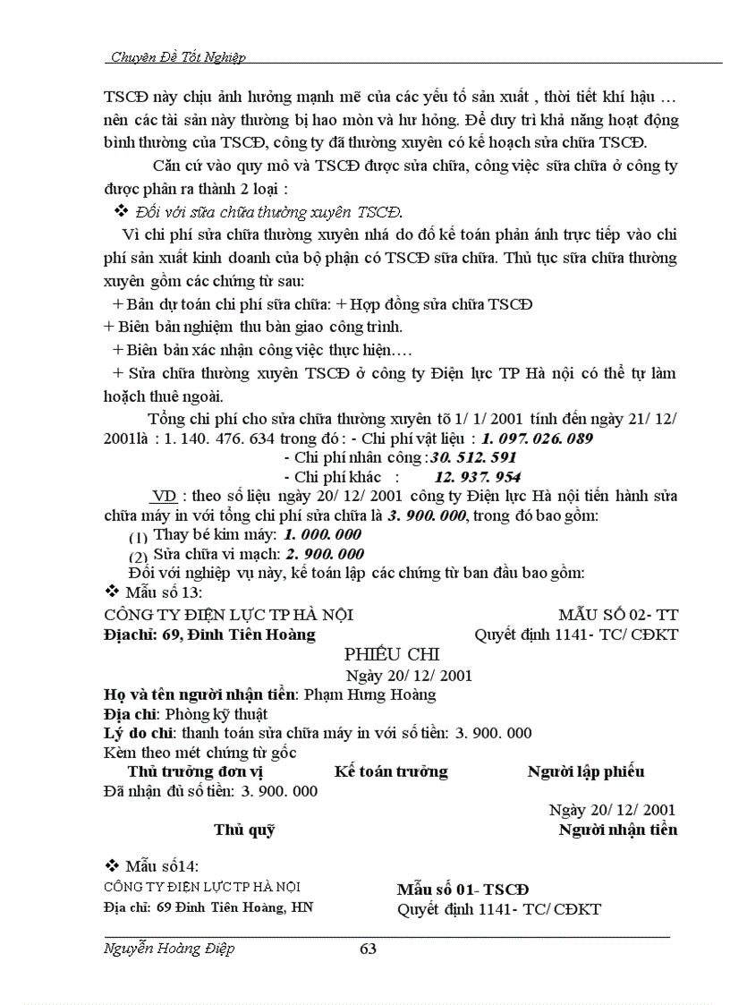 image for page Kế toán TSCĐ và phân tích tình hình trang bị và sử dụng TSCĐ trong công ty Điện lực TP Hà Nội