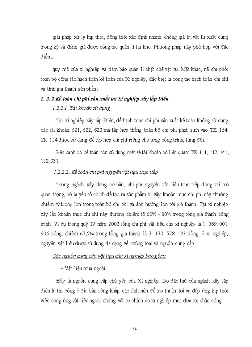 image for page Hoàn thiện công tác tổ chức hạch toán chi phí sản xuất và tính giá thành với việc tăng cường công tác quản trị tạiXí nghiệp xây lắp Điện - Công Ty Điện Lực I