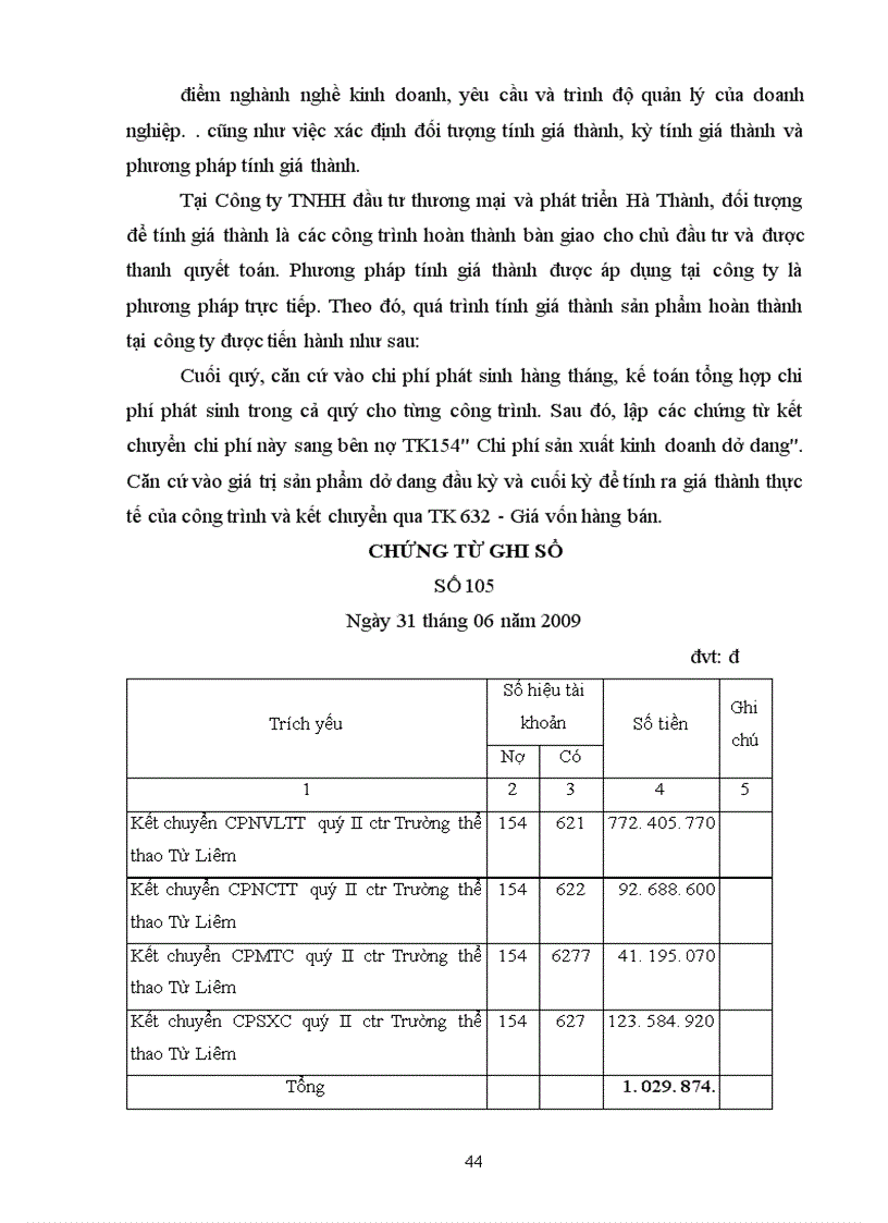 image for page Hạch toán chi phí sản xuất và tính giá thành sản phẩm tại Công ty TNHH đầu tư thương mại và phát triển Hà Thành
