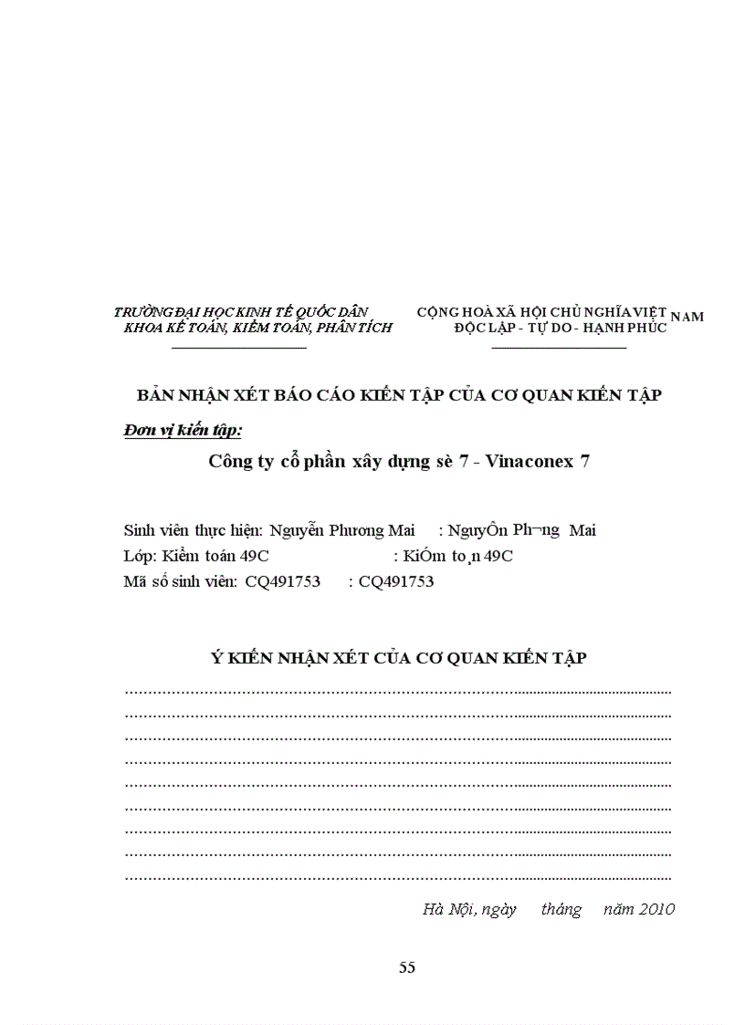 image for page Thực trạng tổ chức kế toán tại công ty cổ phần xây dựng số 7-vinaconex 7