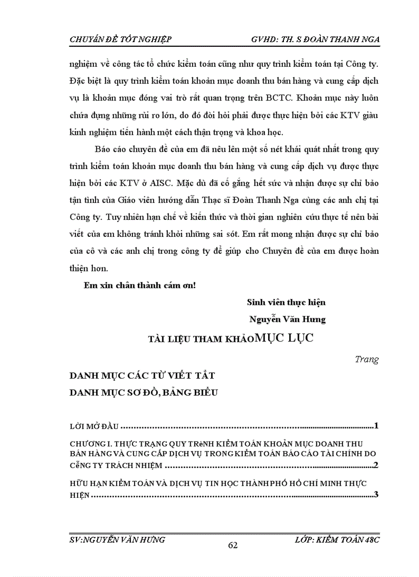 image for page Hoàn thiện quy trình kiểm toán khoản mục doanh thu bán hàng và cung cấp dịch vụ trong kiểm toán Báo cáo tài chính do Công ty Trách nhiệm hữu hạn Kiểm toán và Dịch vụ Tin học Thành phố Hồ Chí Minh thực hiện