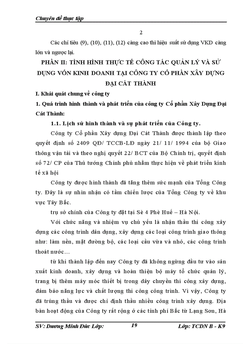 image for page Vốn kinh doanh và một số giải pháp chủ yếu nhằm nâng cao hiệu quả sử dụng vốn tại công ty cổ phần Xây dựng Đại Cát Thành