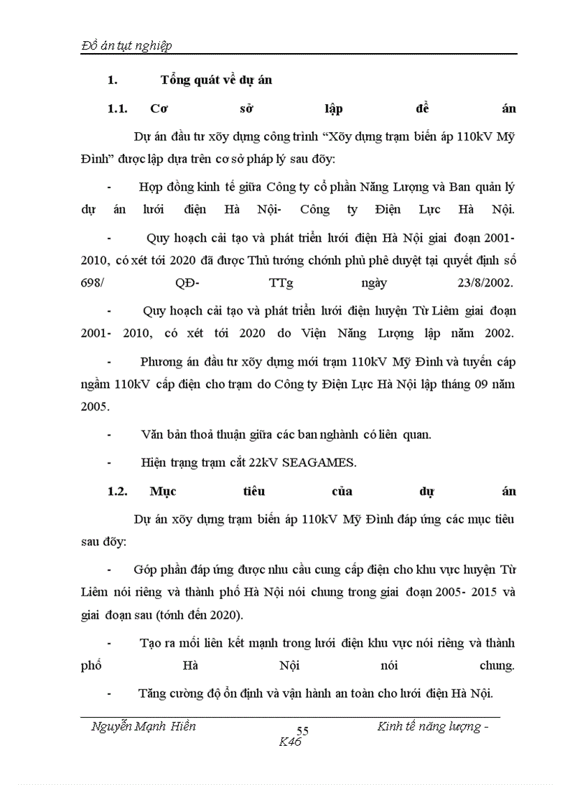 image for page Phân tích đánh giá hiệu quả dự án đầu tư xây dựng trạm biến áp 110kV Mỹ Đình
