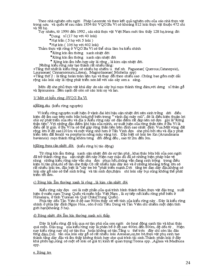 image for page Giới thiệu khái quát về Vườn Quốc Gia Ba Vì