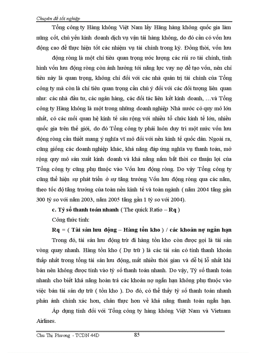 image for page Phân tích tài chính và nâng cao hiệu quả tài chính của Tổng công ty Hàng không Việt Nam