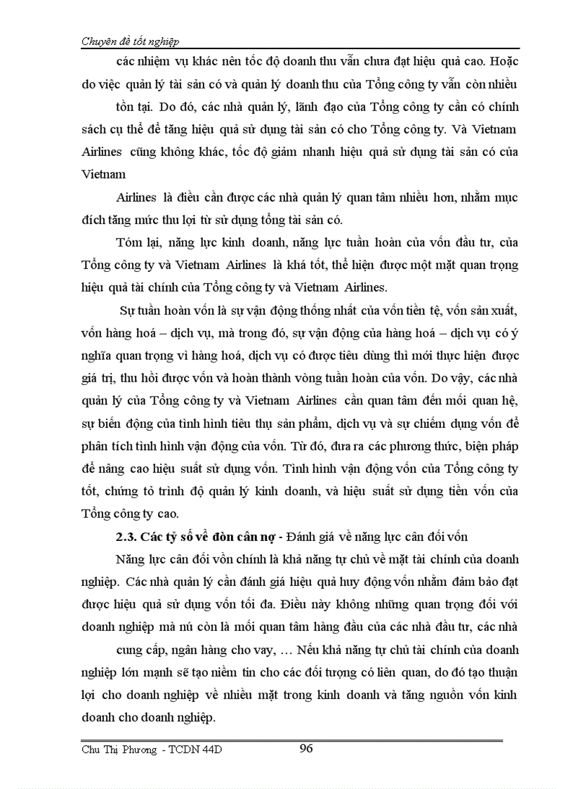 image for page Phân tích tài chính và nâng cao hiệu quả tài chính của Tổng công ty Hàng không Việt Nam