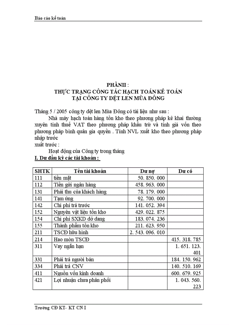 image for page Thực trạng công tác hạch toán kế toán tổng hợp tại Công ty dệt len Mùa Đông