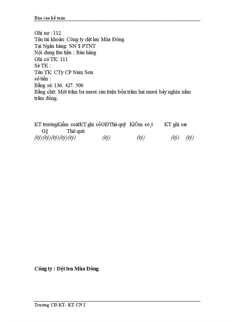 image for page Thực trạng công tác hạch toán kế toán tổng hợp tại Công ty dệt len Mùa Đông