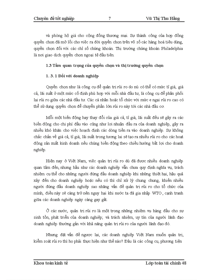 image for page Phát triển nghiệp vụ quyền chọn và một số mô hình định giá quyền chọn ngoại tệ tại Việt Nam