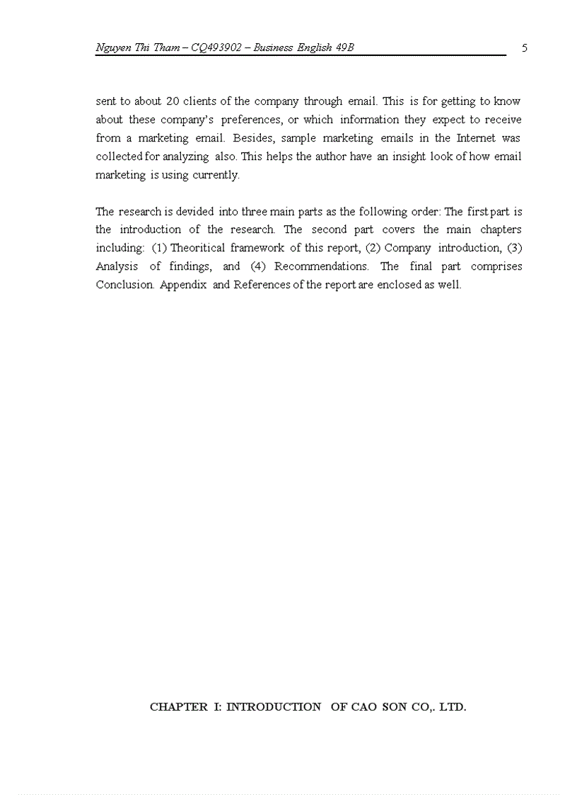 image for page USING EMAIL MARKETING TO IMPROVE THE EFFECTIVENESS OF MARKETING ACTIVITIES IN CAO SON Co LT