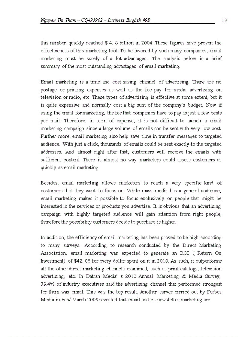 image for page USING EMAIL MARKETING TO IMPROVE THE EFFECTIVENESS OF MARKETING ACTIVITIES IN CAO SON Co LT