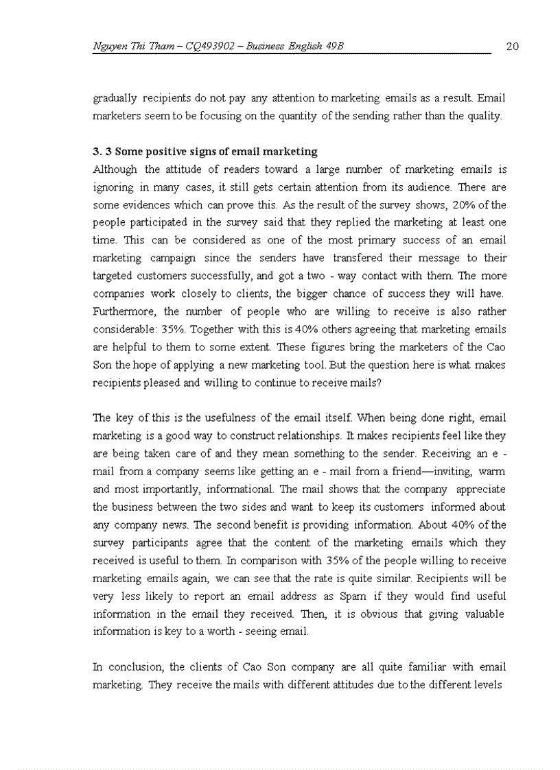 image for page USING EMAIL MARKETING TO IMPROVE THE EFFECTIVENESS OF MARKETING ACTIVITIES IN CAO SON Co LT