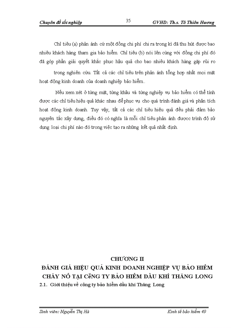 image for page Đánh giá hiệu quả hoạt động kinh doanh nghiệp vụ bảo hiểm cháy nổ và các rủi ro đặc biệt tại Công ty bảo hiểm dầu khí Thăng Long