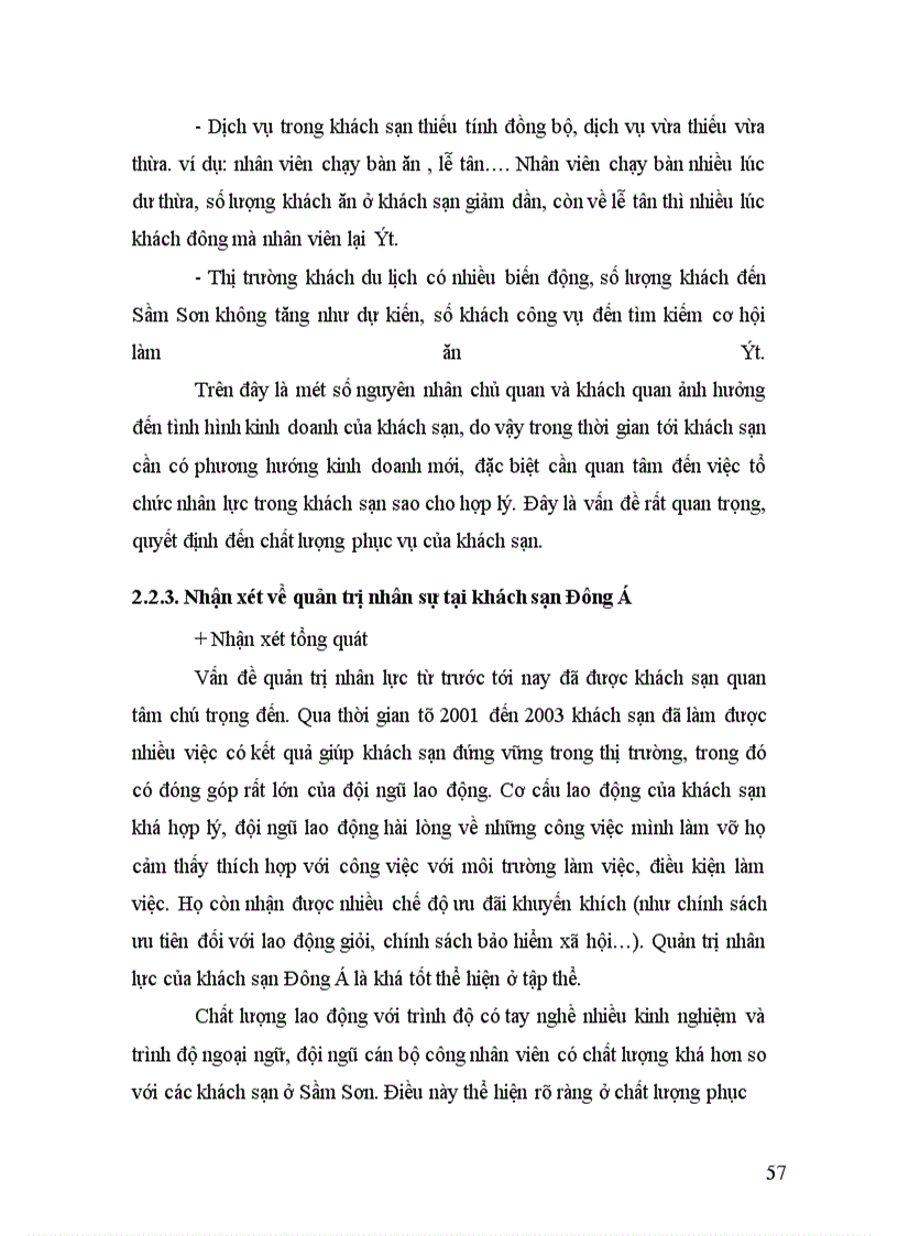 image for page Quản trị nhân sự tại khách sạn Đông Á, thực trạng và giải pháp