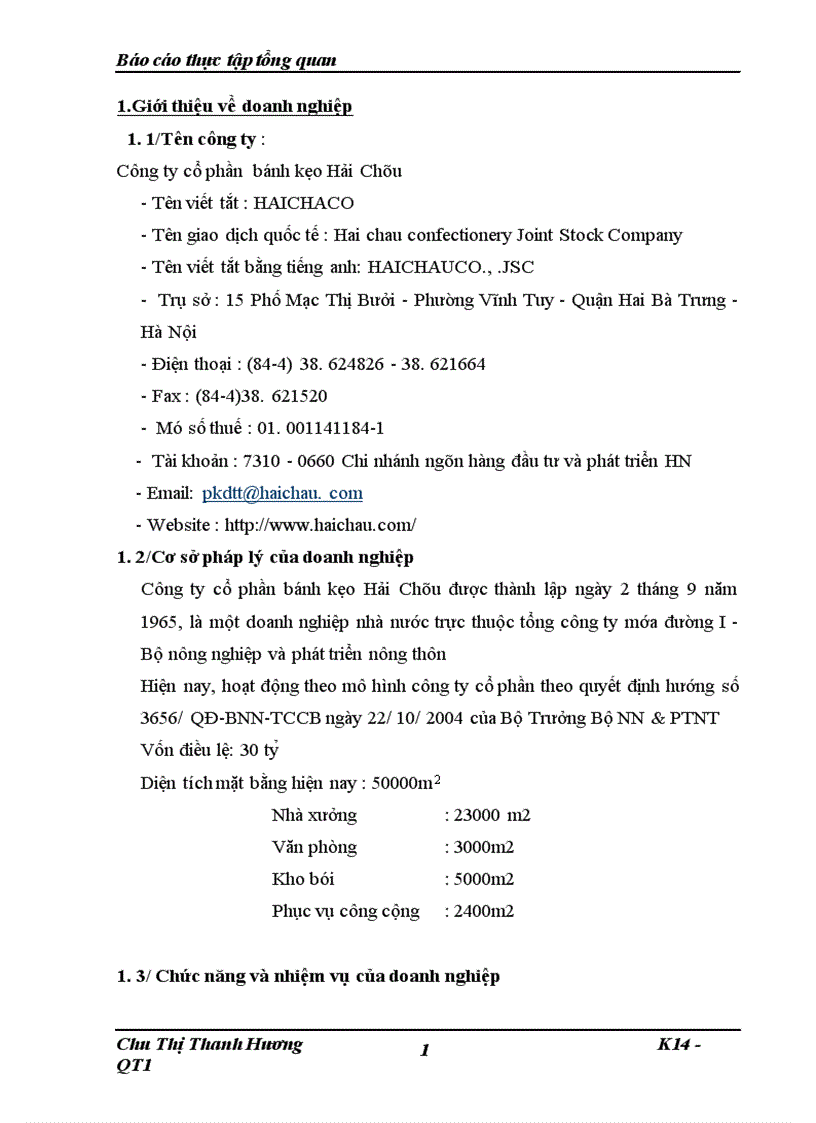 image for page Khảo sát các yếu tố “đầu vào”, “đầu ra” của Công ty cổ phần bánh kẹo Hải Châu