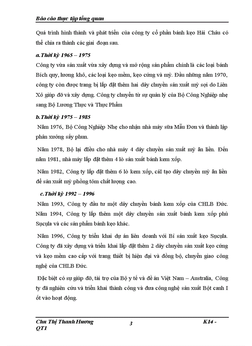 image for page Khảo sát các yếu tố “đầu vào”, “đầu ra” của Công ty cổ phần bánh kẹo Hải Châu