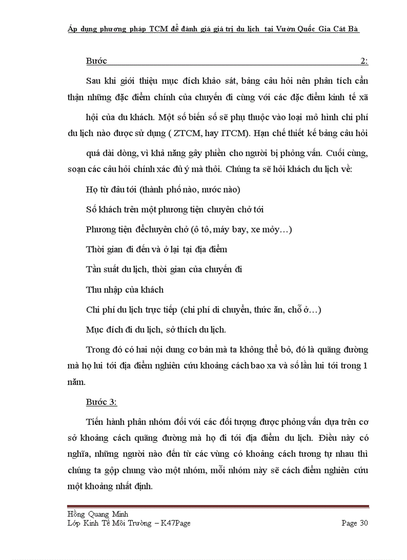 image for page Áp dụng phương pháp TCM để đánh giá giá trị du lịch tại Vườn Quốc Gia Cát Bà