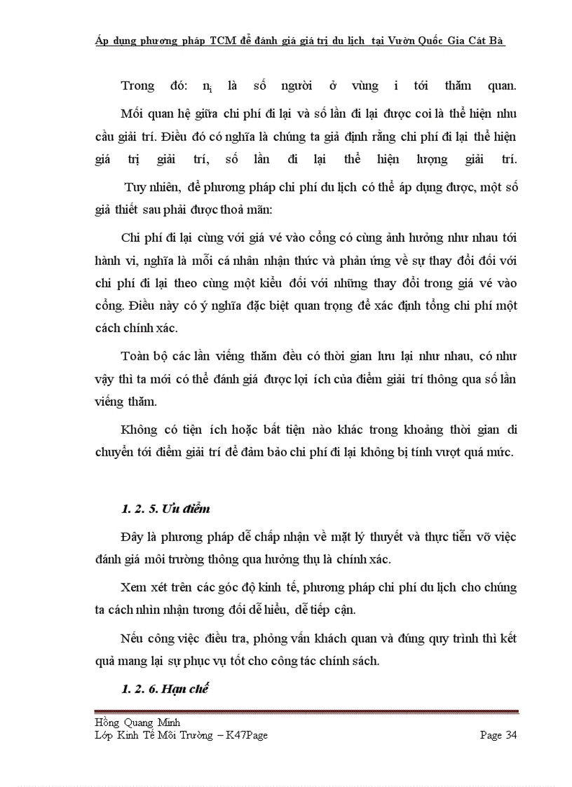 image for page Áp dụng phương pháp TCM để đánh giá giá trị du lịch tại Vườn Quốc Gia Cát Bà