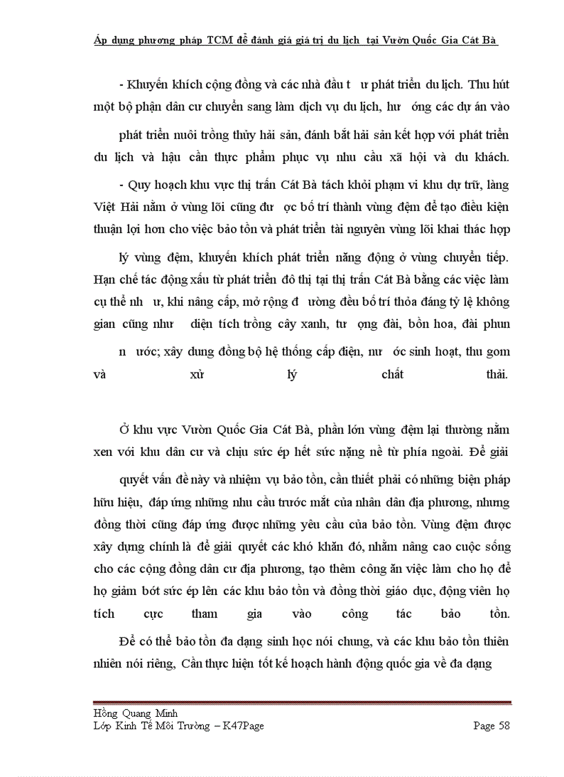 image for page Áp dụng phương pháp TCM để đánh giá giá trị du lịch tại Vườn Quốc Gia Cát Bà