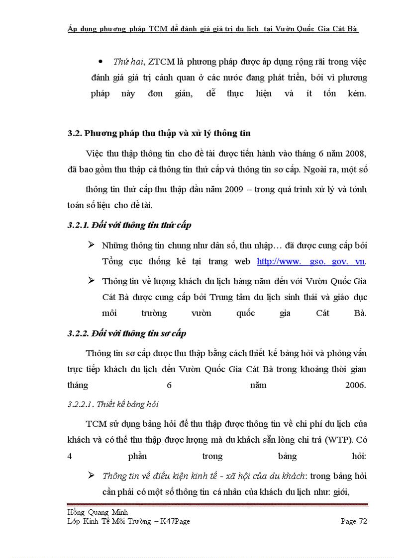 image for page Áp dụng phương pháp TCM để đánh giá giá trị du lịch tại Vườn Quốc Gia Cát Bà