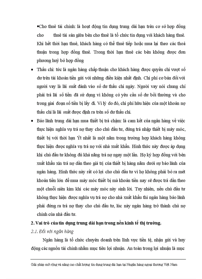 image for page Giải pháp nhằm nâng cao chất lượng tín dụng trung dài hạn tại Ngân hàng Ngoại thương Việt Nam