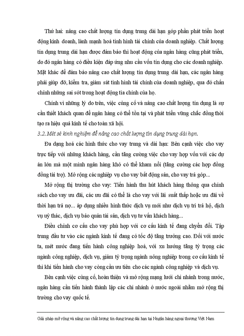 image for page Giải pháp nhằm nâng cao chất lượng tín dụng trung dài hạn tại Ngân hàng Ngoại thương Việt Nam