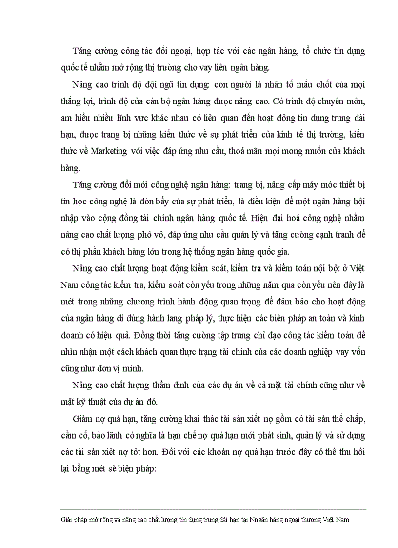 image for page Giải pháp nhằm nâng cao chất lượng tín dụng trung dài hạn tại Ngân hàng Ngoại thương Việt Nam