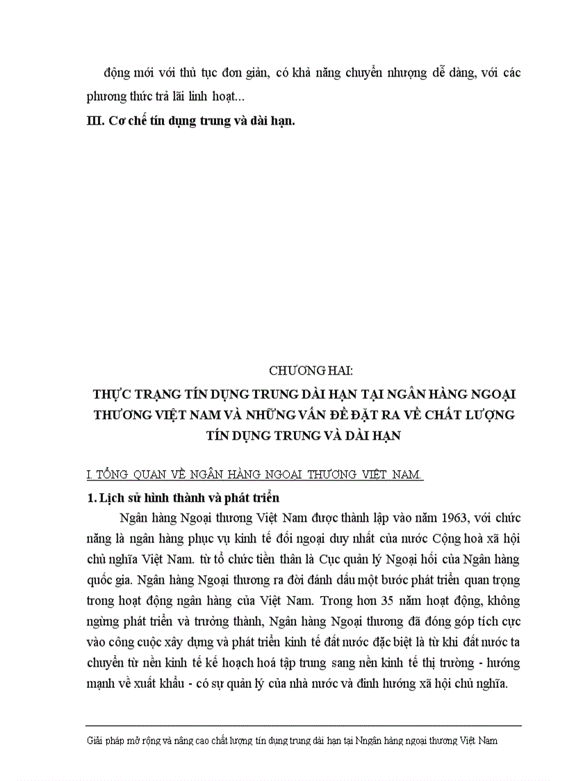 image for page Giải pháp nhằm nâng cao chất lượng tín dụng trung dài hạn tại Ngân hàng Ngoại thương Việt Nam