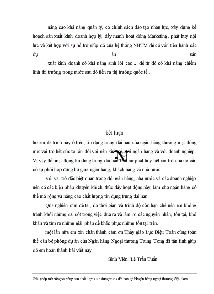 image for page Giải pháp nhằm nâng cao chất lượng tín dụng trung dài hạn tại Ngân hàng Ngoại thương Việt Nam