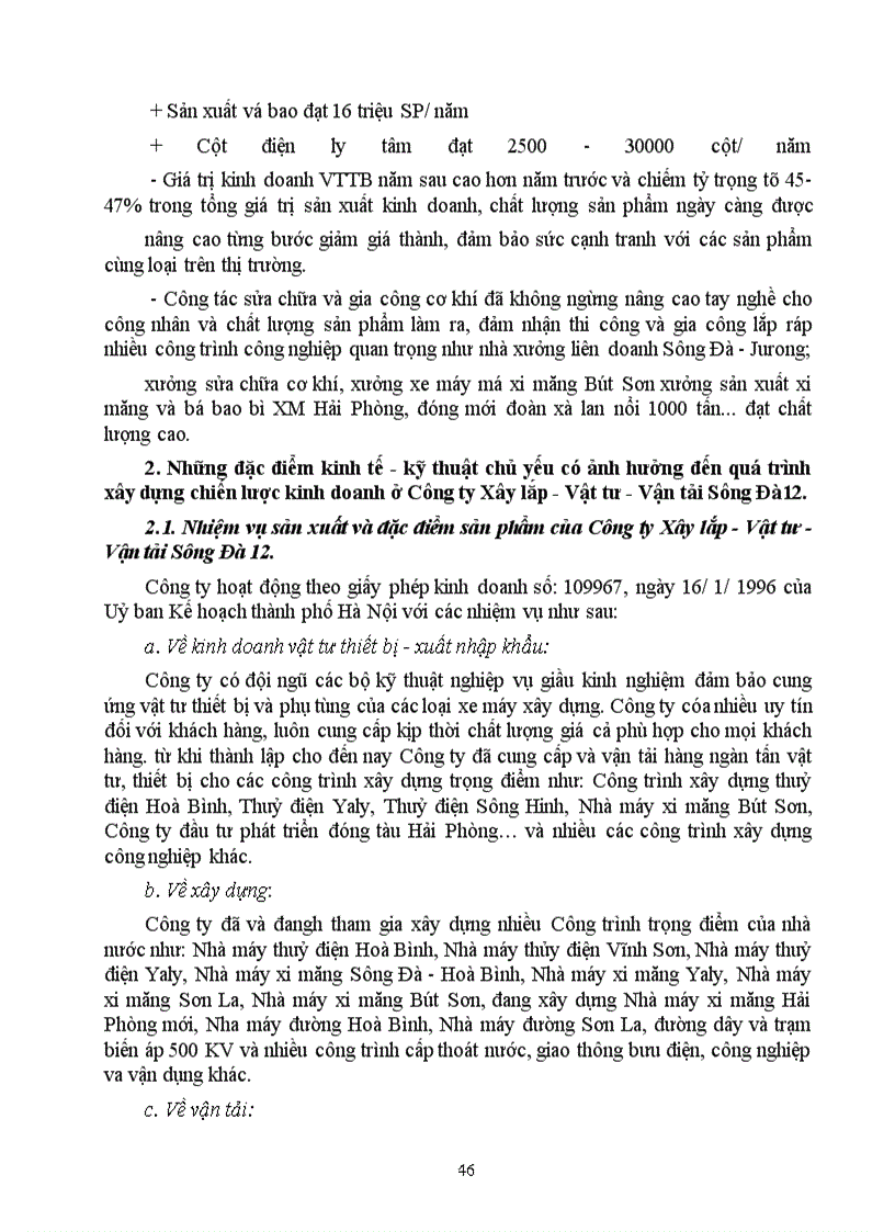 image for page Một số biện pháp chủ yếu nhằm góp phần hoàn thiện quá trình xây dựng chiến lược kinh doanh ở Công ty Xây lắp - Vật tư - Vận tải Sông Đà 12