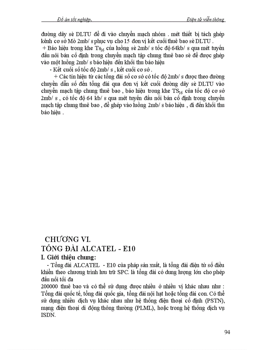 image for page Nghiên cứu kỹ thuật chuyển mạch trong Tổng Đài giới thiệu trường chuyển mạch số của tổng đài alcatel1000-e10