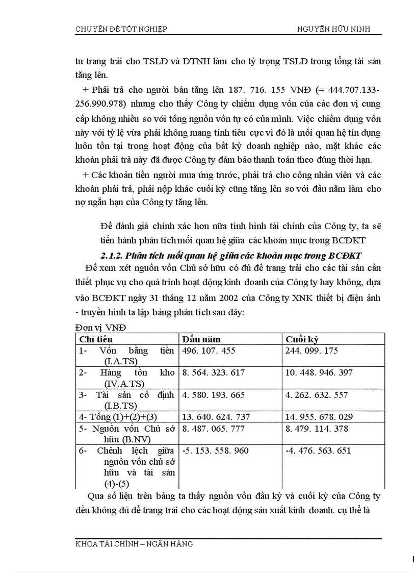 image for page Phân tích tình hình tài chính thông qua hệ thống báo cáo tài chính kế toán và các biện pháp nâng cao hiệu quả sử dụng vốn kinh doanh tại Công ty XNK Thiết bị điện ảnh - truyền hình